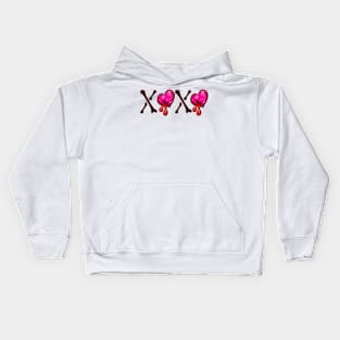 Love Bones Bloody Heart Horror Valentines Day Kids Hoodie